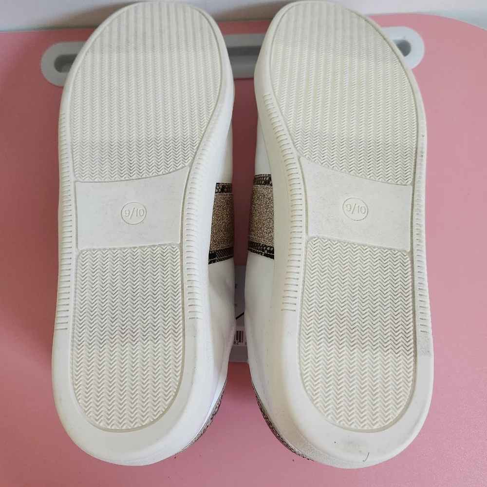 West Loop Whitr/Glittery Snakeskin Patterned Sneakers - Picture 9 of 10